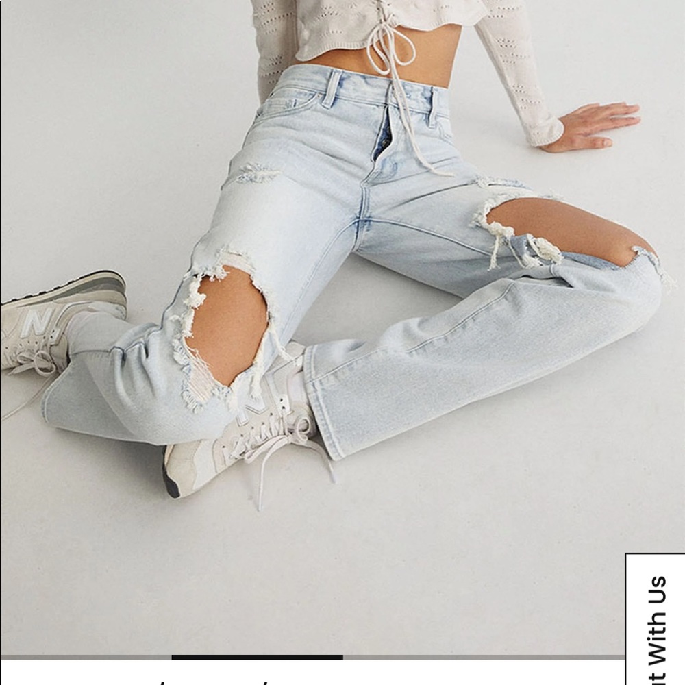 PacSun Light Blue Ripped Boyfriend Jeans